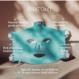 HigherDOSE Red Light Face Mask for Fine Lines & Glowing Skin